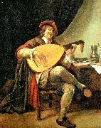 Jan Vermeer flicka med gitarr oil